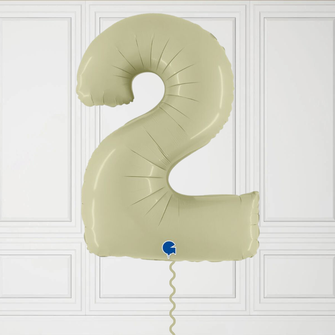 Large Sage Green Number 2 Balloon Fun 'n' Frolic and Berkshire Balloons