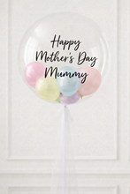 Load image into Gallery viewer, Balloon with 'Happy Mother's Day Mummy' text and pastel balloons on a white background