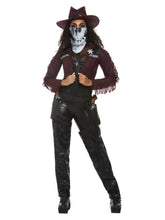 Load image into Gallery viewer, Deluxe Dark Spirit Western Cowgirl Costume, Burgundy Alternate

