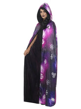 Load image into Gallery viewer, Deluxe Reversible Galaxy Ouija Cape Alternative View 1.jpg
