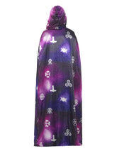 Load image into Gallery viewer, Deluxe Reversible Galaxy Ouija Cape Alternative View 2.jpg
