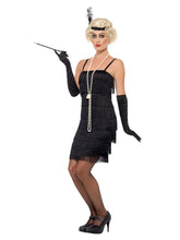 Load image into Gallery viewer, Flapper Costume, Black, with Short Dress Alternative View 3.jpg
