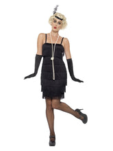 Load image into Gallery viewer, Flapper Costume, Black, with Short Dress
