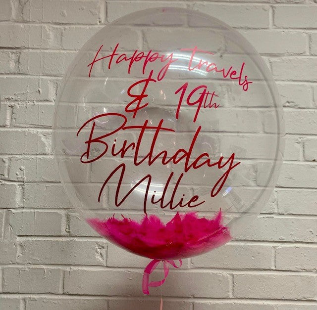 Personalised Birthday Feathered Bubble Balloon