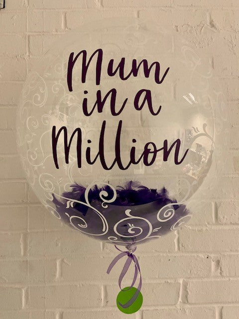 Any Message Personalised Feathered Bubble Balloon