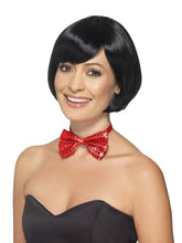 Load image into Gallery viewer, Sequin Bow Tie, Red Alternative View 1.jpg
