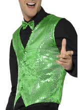 Load image into Gallery viewer, Sequin Waistcoat, Green Alternative View 1.jpg
