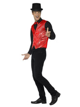 Load image into Gallery viewer, Sequin Waistcoat, Red Alternative View 1.jpg
