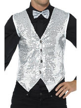 Load image into Gallery viewer, Sequin Waistcoat, Silver
