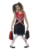 Load image into Gallery viewer, Zombie Cheerleader Costume, Red &amp; Black
