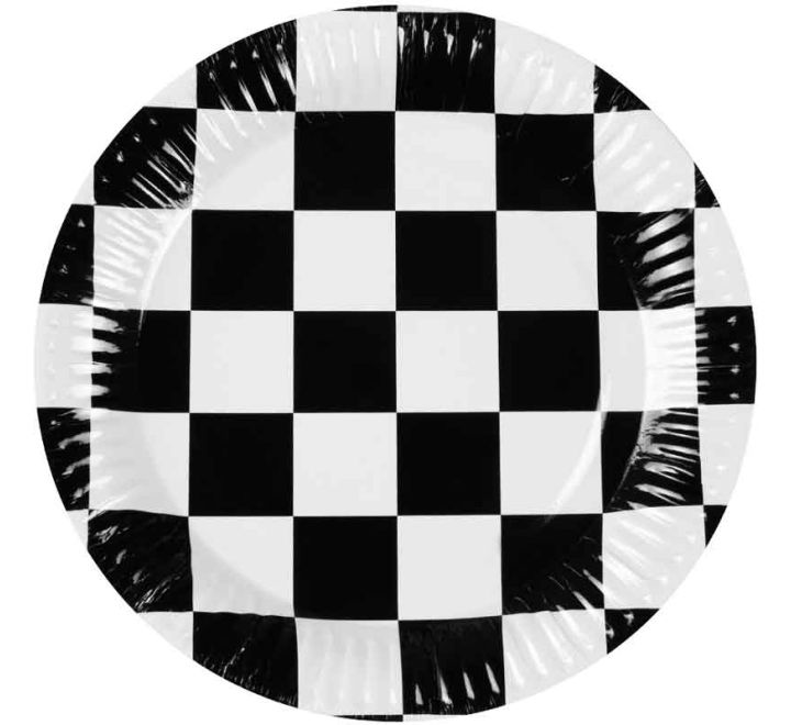 Chequered Flag Paper Plates