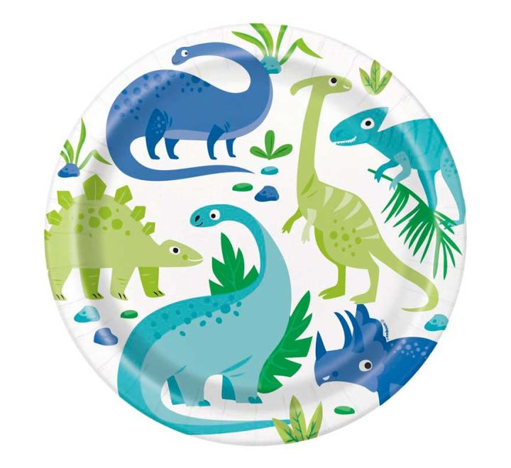 Blue & Green Dinosaur Plates