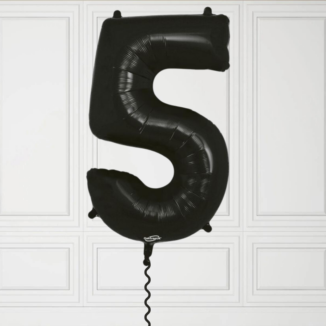 Large Black Number 5 Balloon