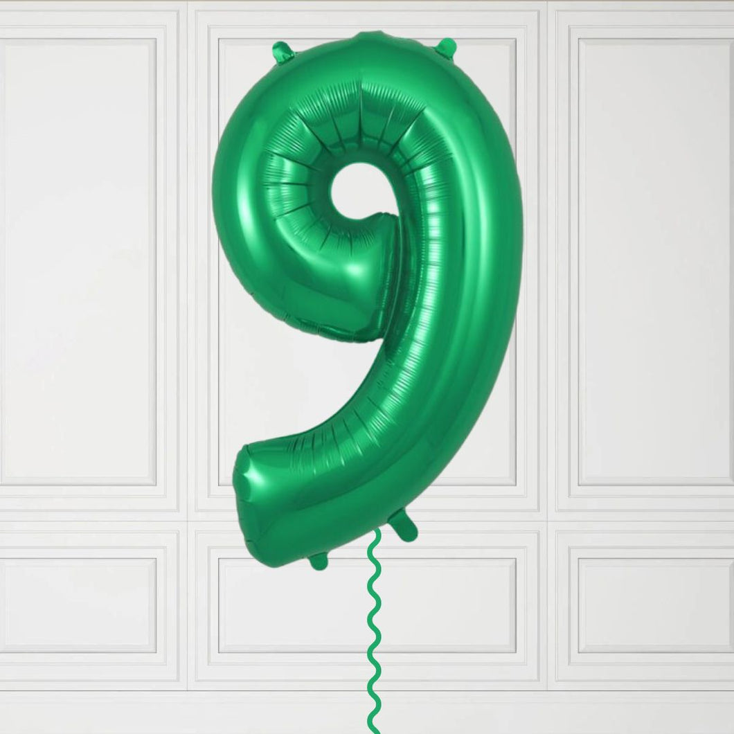 Large Green Number 9 Balloon