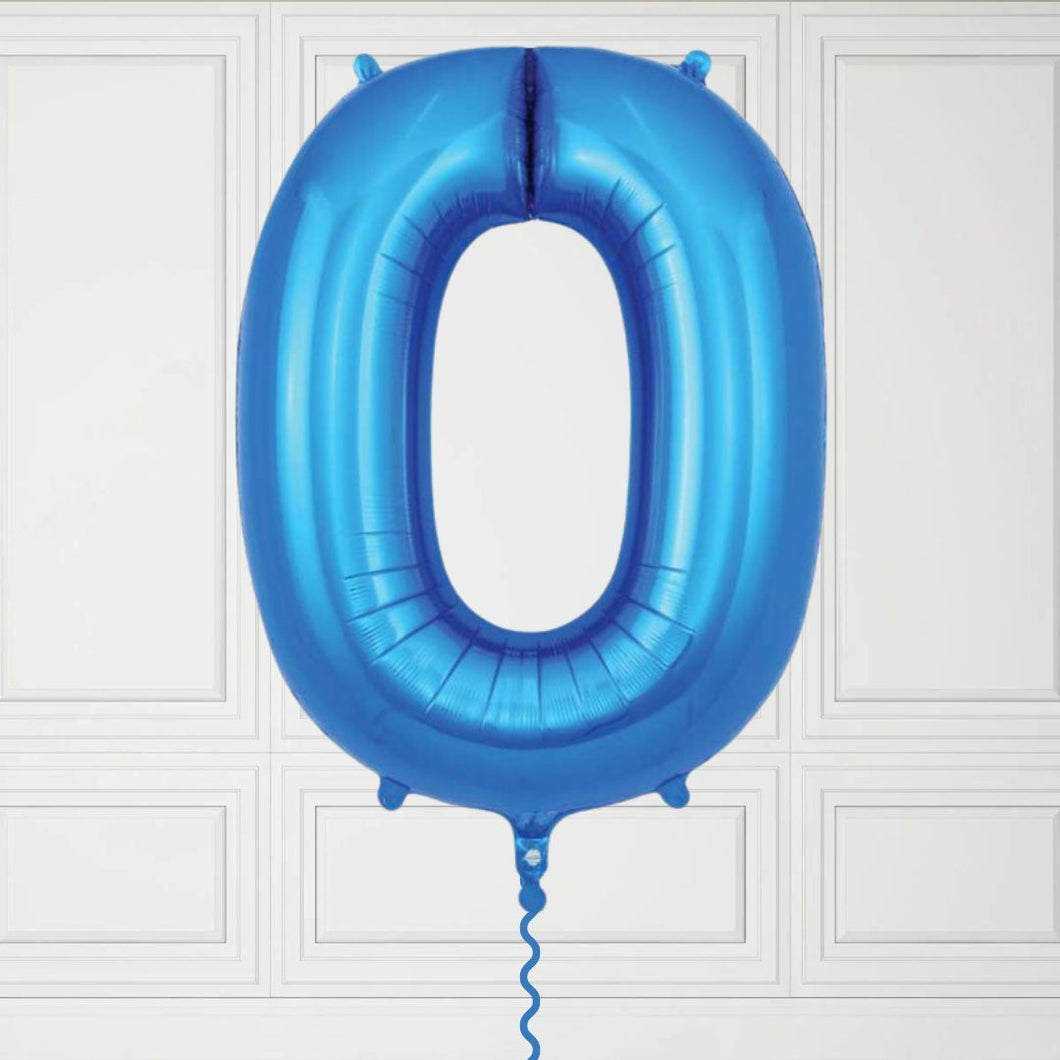 Large Blue Number 0 Balloon