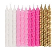 Pink/Gold/White Spiral Candle