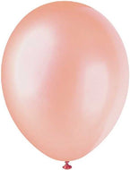Pack of 8 Rose Gold Pearlised Latex Balloons