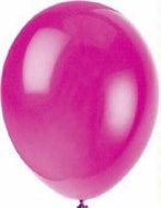 Pack of 10 Fuschia Latex Balloons