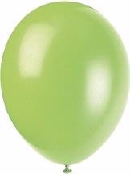 Pack of 10 Neon Green Latex Balloons