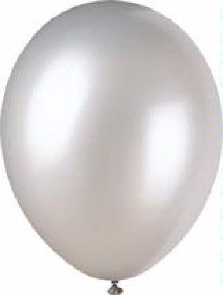 Pack of 8 Shimmering Silver Pearlised Latex Balloons