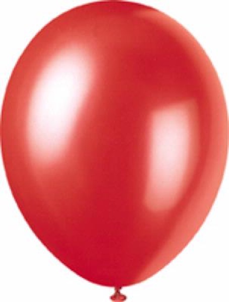 Pack of 8 Flame Red Pearlised Latex Balloons