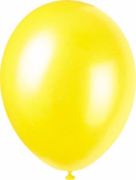 Pack of 8 Cajun Yellow Pearlised Latex Balloons