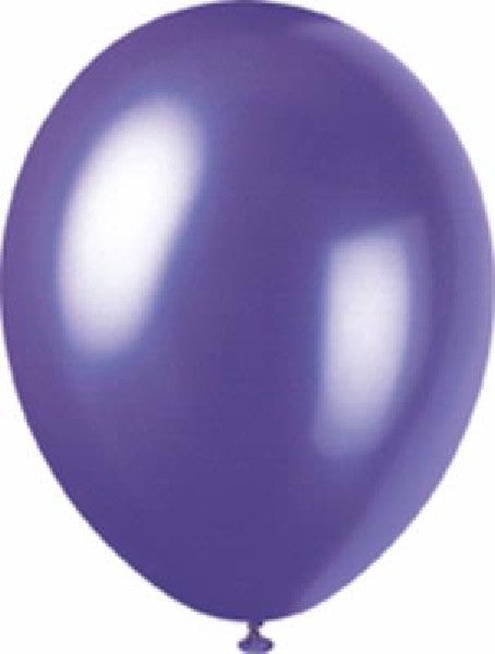 Pack of 8 Electric Purple Pearlised Latex Balloons