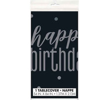 Load image into Gallery viewer, Black Glitz Happy Birthday Tablecover
