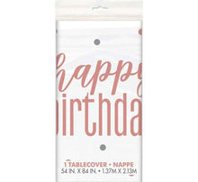 Load image into Gallery viewer, Rose Gold Glitz Happy Birthday Tablecover
