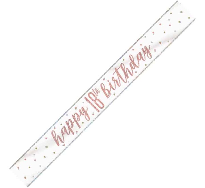 Rose Gold Glitz 18th Birthday Banner