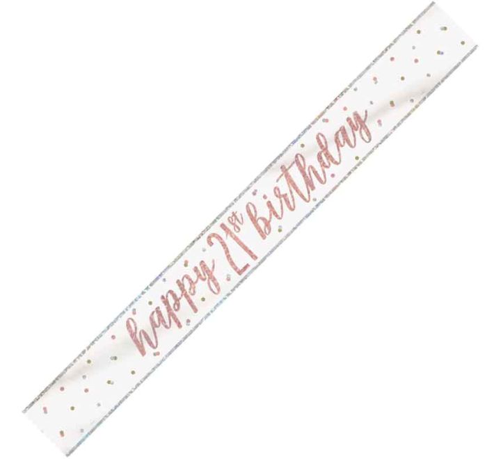 Rose Gold Glitz 21st Birthday Banner