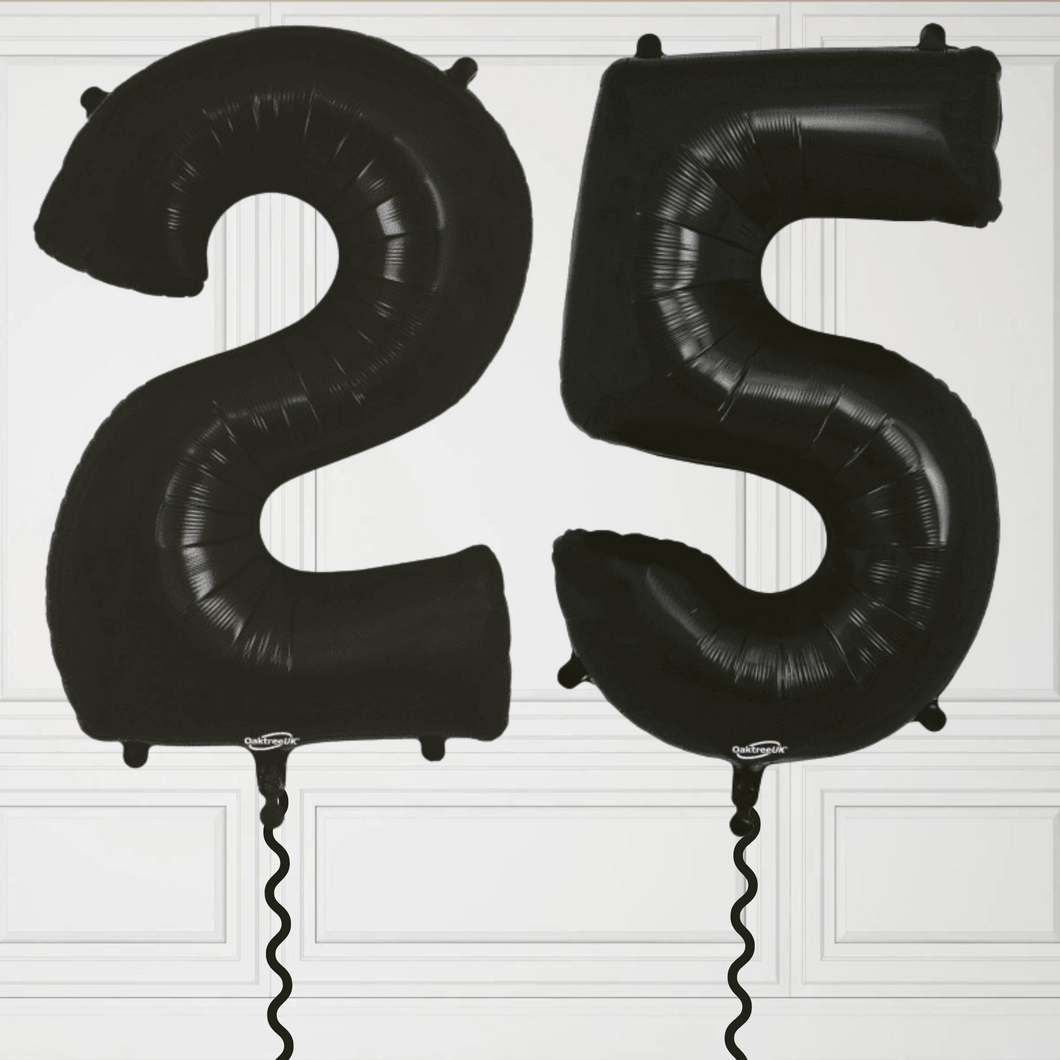 Set of '25' Large Black Number Balloons