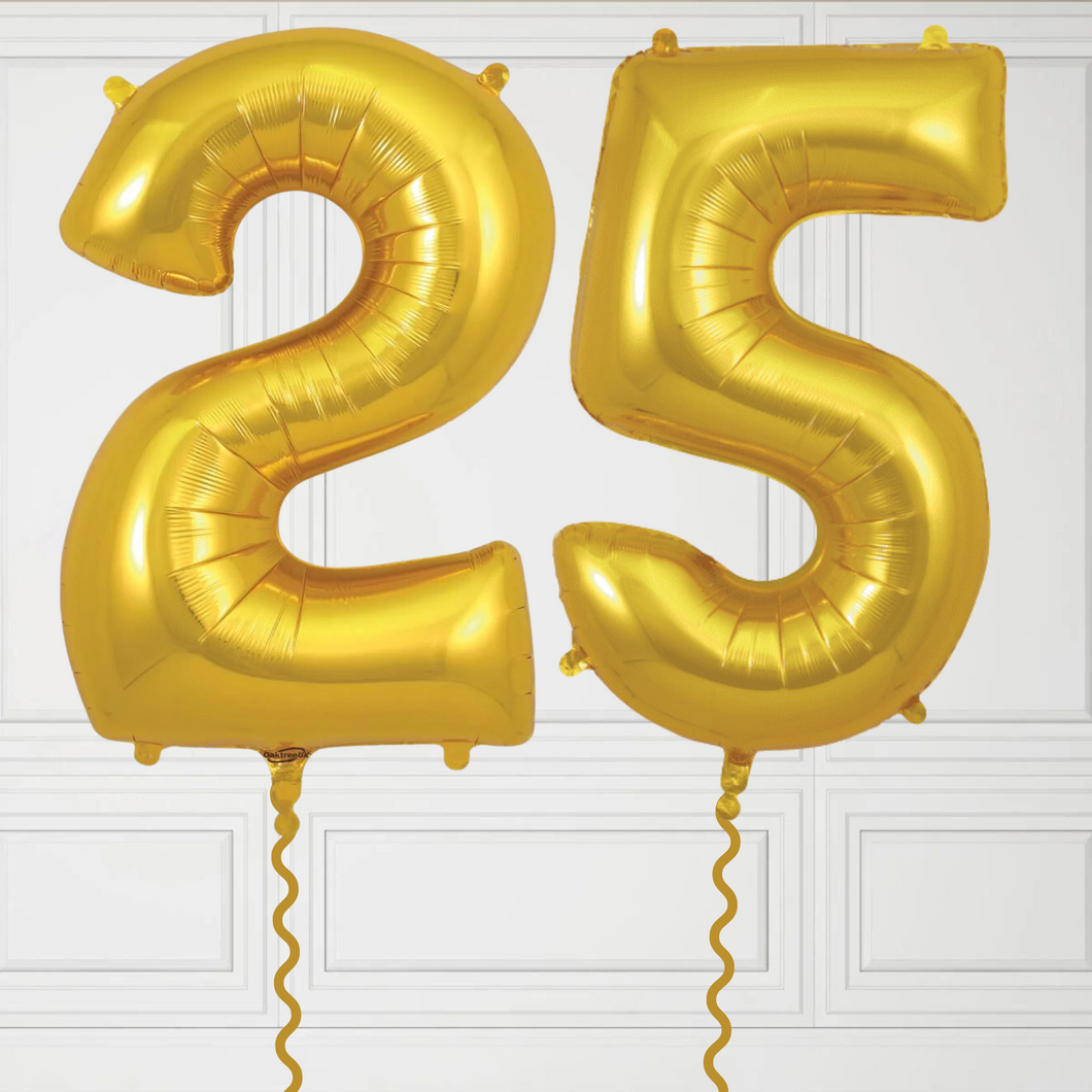 Set of '25' Large Gold Number Balloons