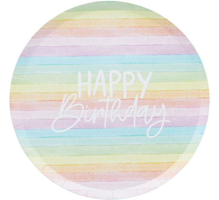 Eco Rainbow Happy Birthday Plates