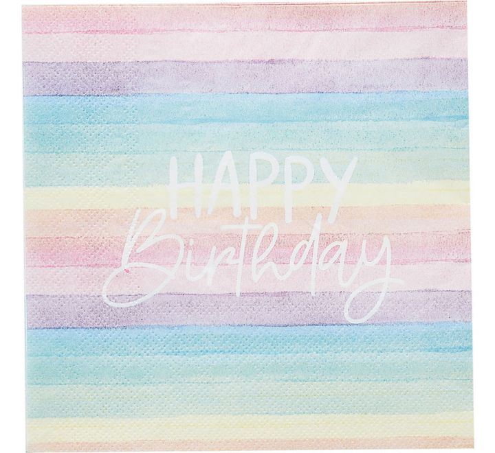 Eco Rainbow Happy Birthday Napkins