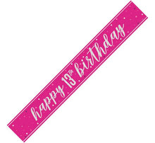 Load image into Gallery viewer, Pink Glitz 13th Birthday Banner
