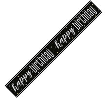 Load image into Gallery viewer, Black Glitz Happy Birthday Banner
