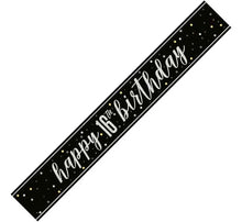 Load image into Gallery viewer, Black Glitz 16th Birthday Banner
