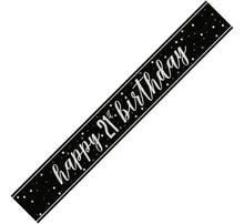 Load image into Gallery viewer, Black Glitz 21st Birthday Banner
