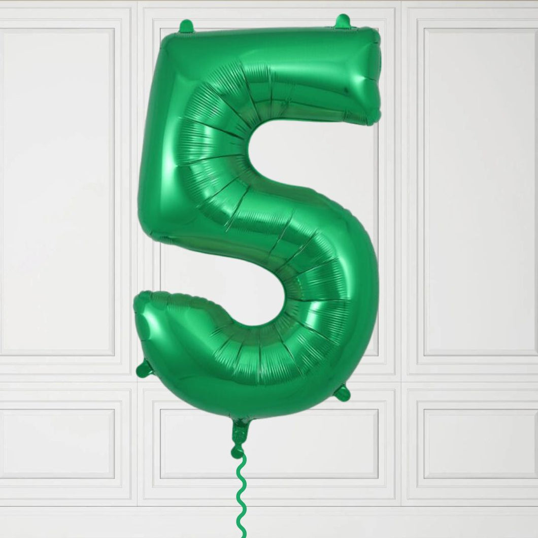 Large Green Number 5 Balloon