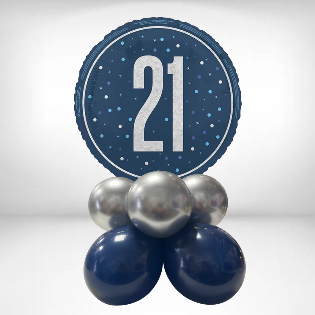 Choose your Age Navy/Silver Tabletop Arrangement