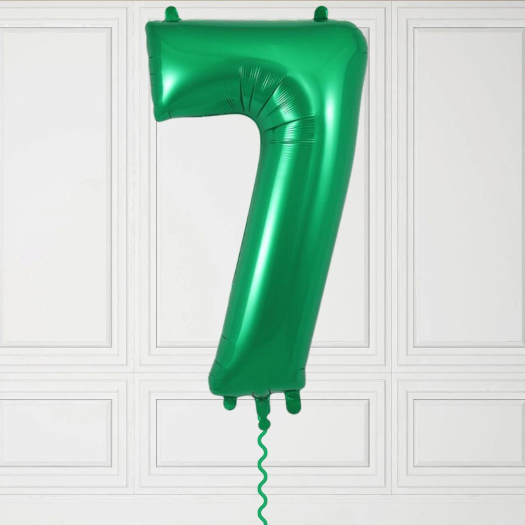 Large Green Number 7 Balloon