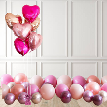 Load image into Gallery viewer, 6 x Pink Hearts Helium Filled
