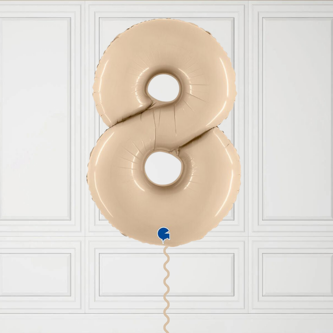 Large Cream Number 8 Balloon