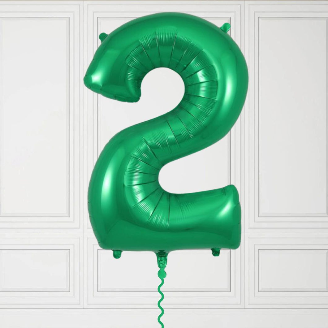 Large Green Number 2 Balloon