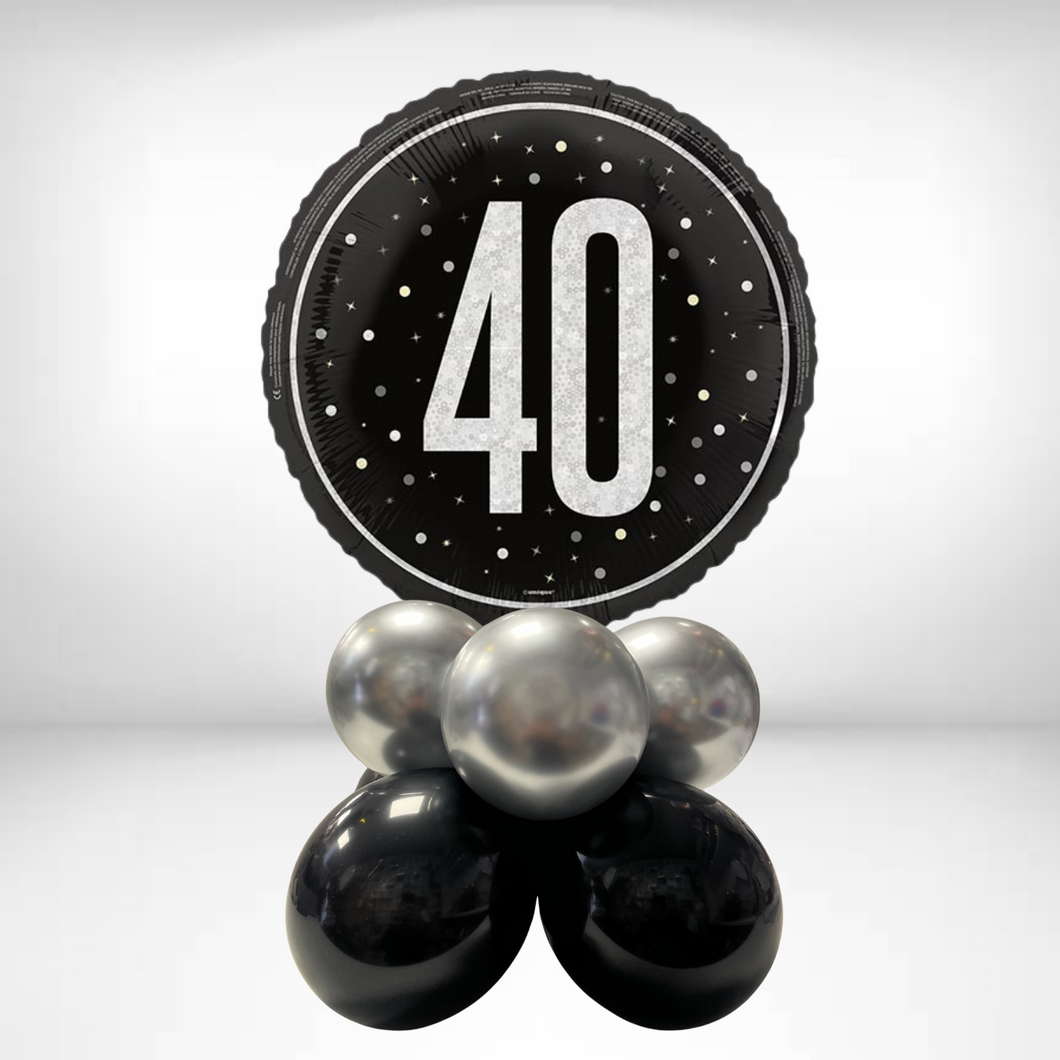 Choose your Age Black/Silver Tabletop Arrangement