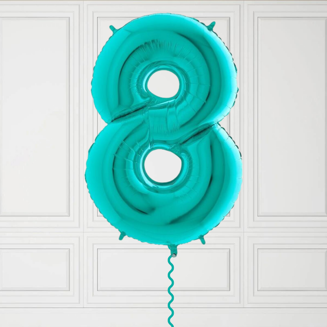 Large Turquoise Number 8 Balloon