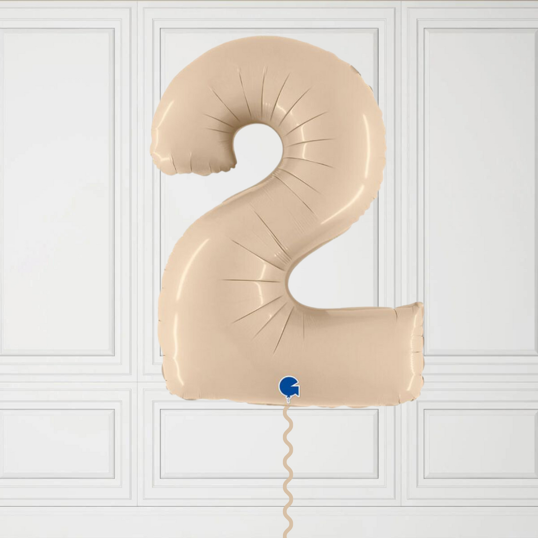 Large Cream Number 2 Balloon