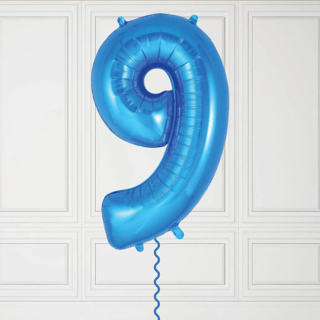 Large Blue Number 9 Balloon