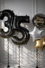 Load image into Gallery viewer, Any Age Black / Gold Confetti Dots Number Bundle
